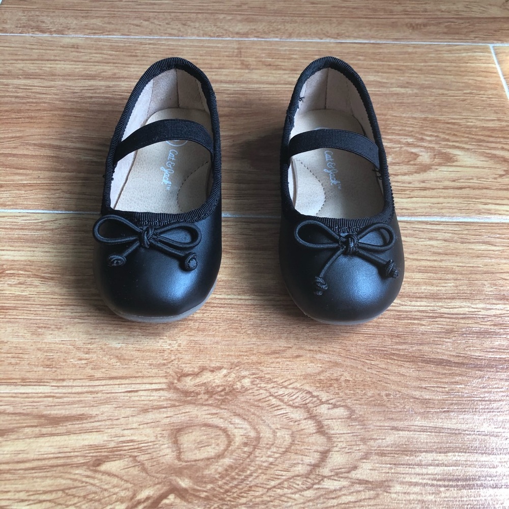CAT&JACK BLACK TODDLER GIRLS BECCA BALLET SHOES 5